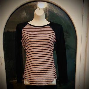 Striped long- sleeve top